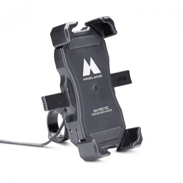 Midland MH-PRO WC handlebar smartphone holder wireless charger