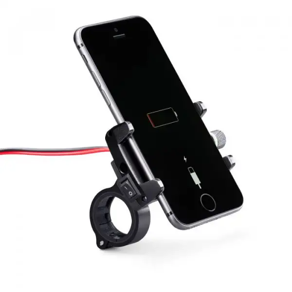 Midland MH-PRO USB handlebar smartphone holder with usb charger