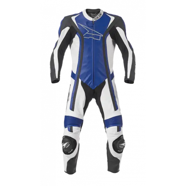 Tuta moto pelle AXO Talon Blu