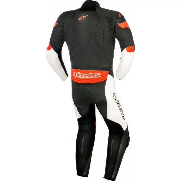 Alpinestars CHALLENGER V2 2PC leather suit black white red fluo