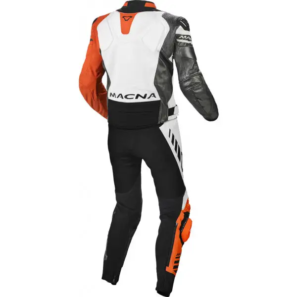 Macna Tracktix divisible leather suit White Grey Orange