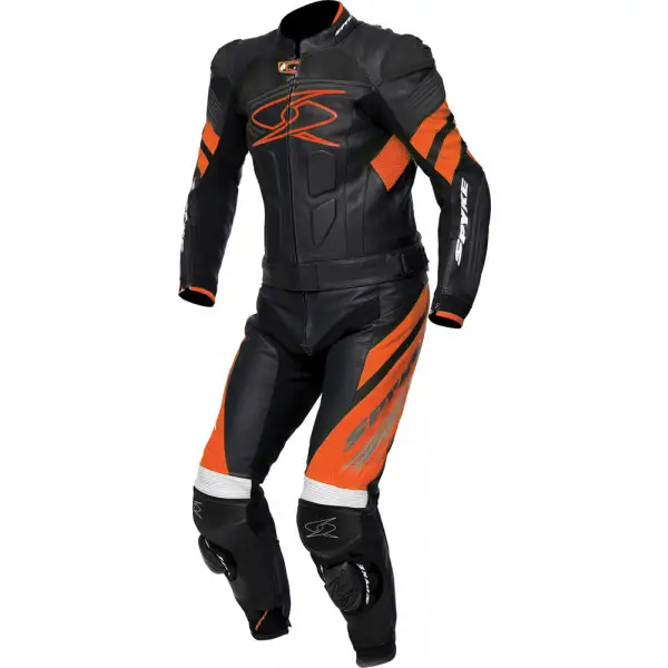 Spyke ESTORIL SPORT divisible leather suit Black White Orange