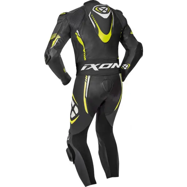 Ixon VORTEX 2 summer leather suit Black White Bright Yellow