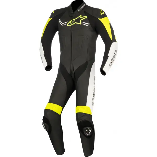 Alpinestars CHALLENGER V2 1PC leather suit black white yellow fluo