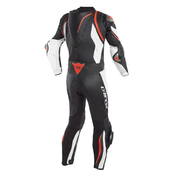 Dainese KYALAMI leather full suit black white fluo red