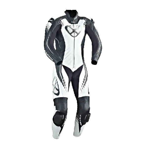 Ixon Starbust leather motorcycle suit black white silver