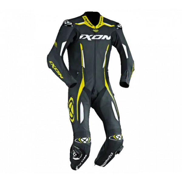 Ixon leather suit Vortex black white yellow