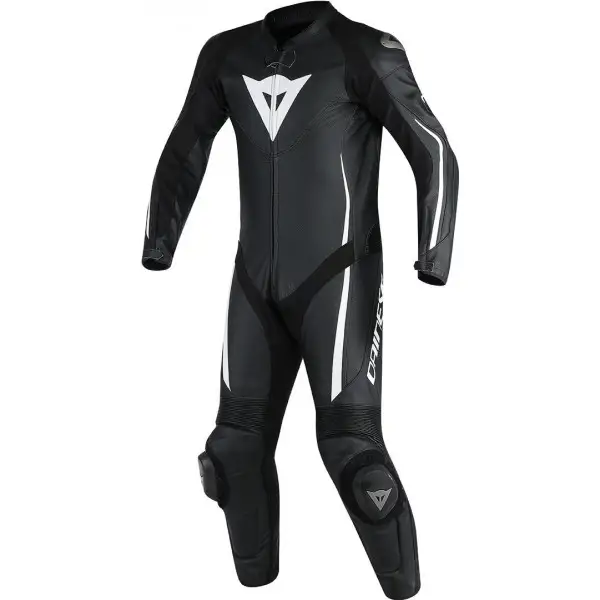 Dainese Assen 1 piece perforated leather suit black black white