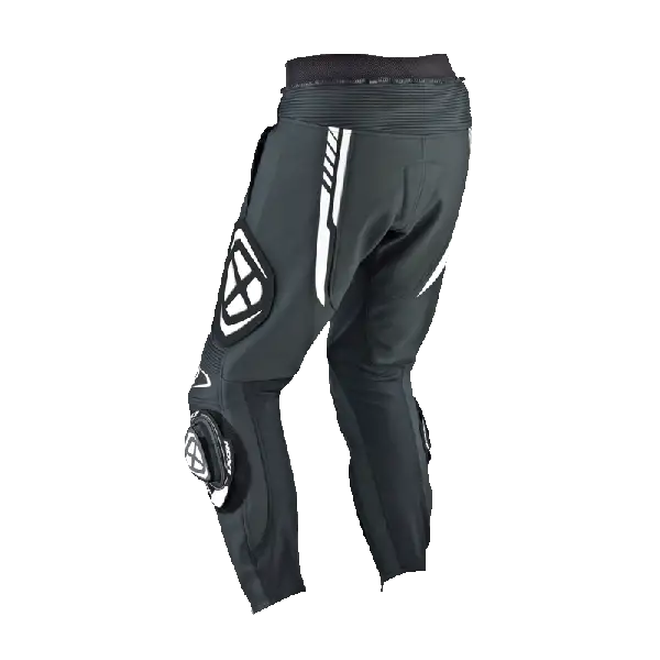 Pantaloni moto pelle racing Ixon VORTEX nero bianco