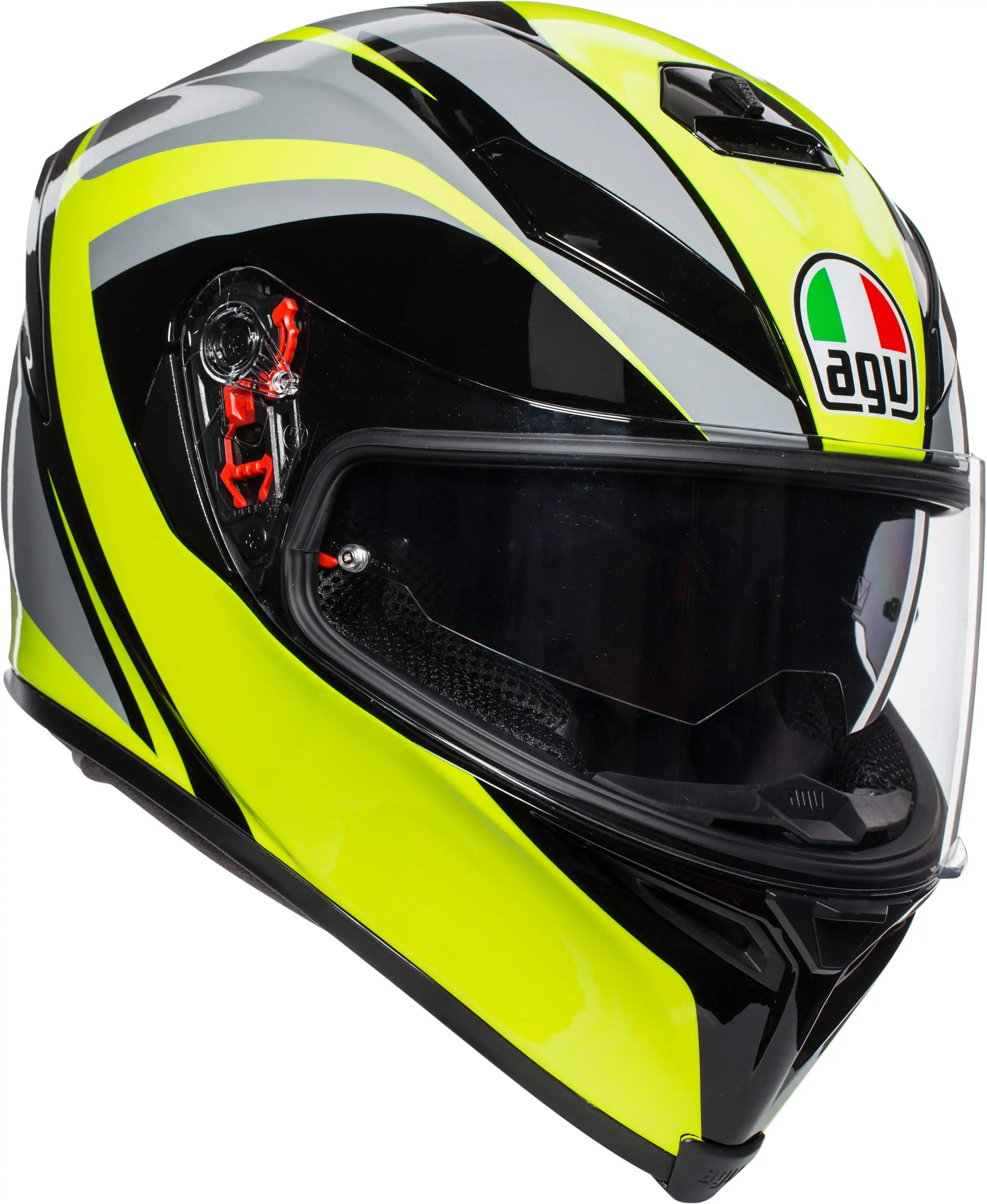 AGV K-5 S PLK MULTI THYPOON fiber full face helmet black grey yellow fluo