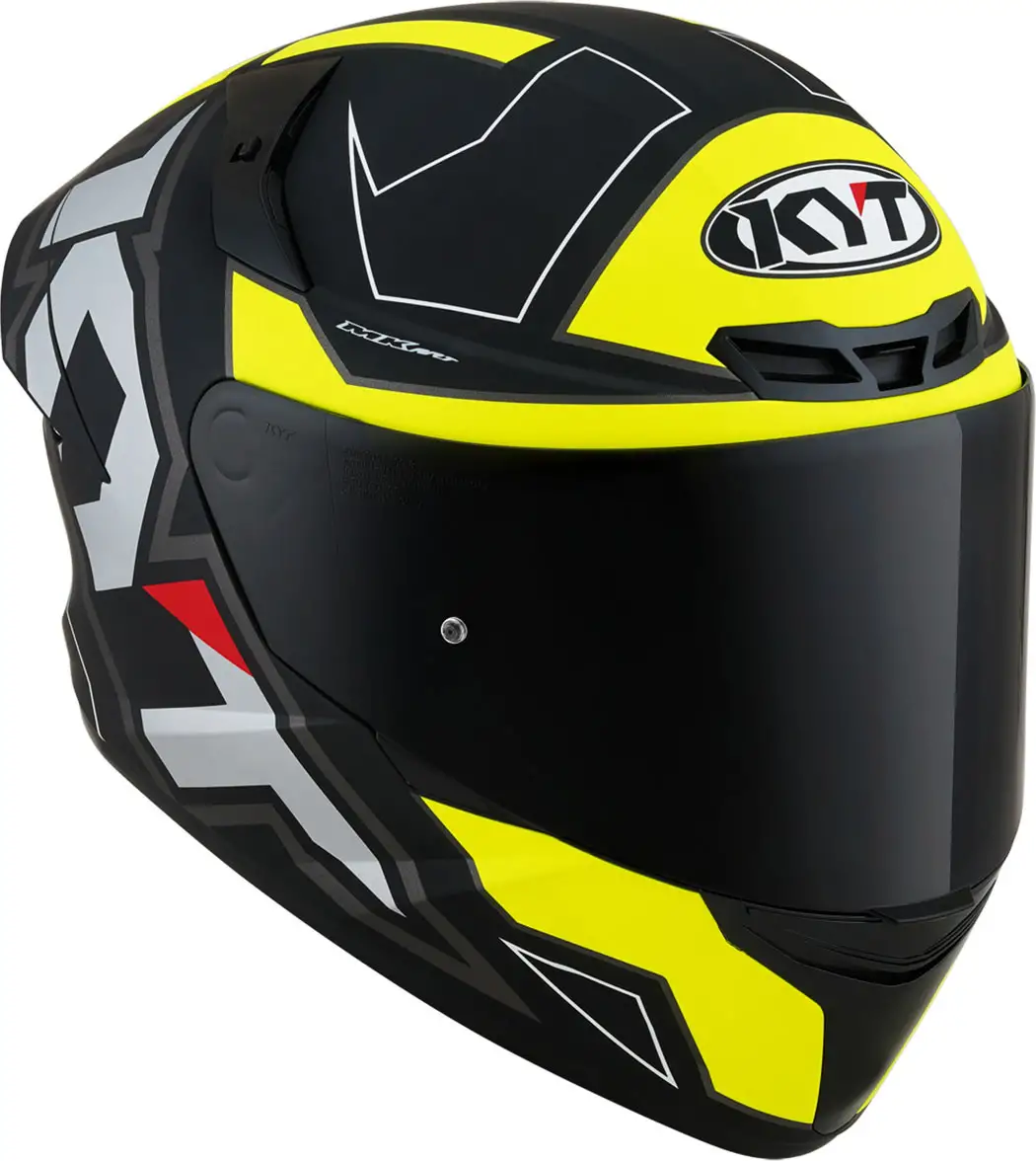 Kyt  TT COURSE ELECTRON full  face  helmet  Matt Black Yellow