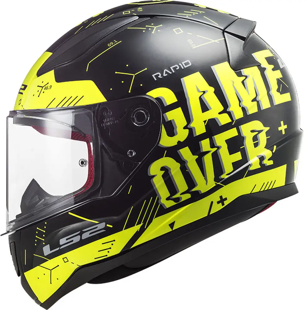 Full face helmet LS2 FF353 RAPID PLAYER Fluo Yellow Black