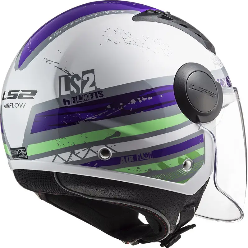 LS2 OF562 AIRFLOW RONNIE GLOSS TITANIUM VIOLET jet helmet