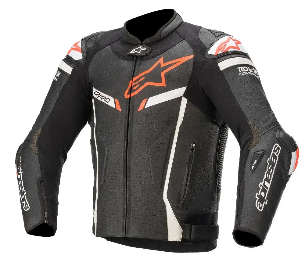 Alpinestars GP PRO V2 leather jacket TECH-AIR® COMPATIBLE Black White ...