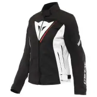 Dainese Veloce D-Dry women's motorcycle jacket Black White Lava Red