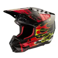 Cross helmet Alpinestars S-M5 RASH HELMET ECE 22.06 Dark Grey Bright Red Glossy