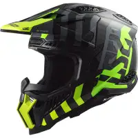 LS2 Cross Helmet MX703 C X-FORCE BARRIER in Carbon Yellow Green ECE 22-06