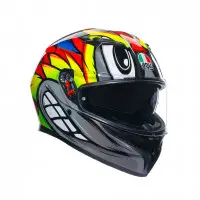 Full-face helmet AGV K3 E2206 MPLK BIRDY 2.0 Grey Yellow Red