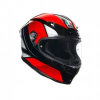Full-face helmet AGV K6 S E2206 MPLK HYPHEN fiber Black Red White