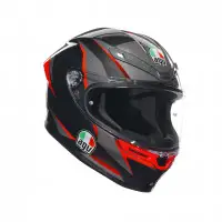 Full-face helmet AGV K6 S E2206 MPLK SLASHCUT Fiber Black Grey Red