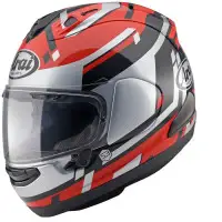 Arai RX-7 V EVO STEP full face helmet in Red Silver Black fiber