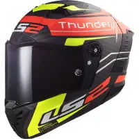 LS2 FF805 THUNDER C ATTACK full face helmet in Matt Red Yellow Carbon