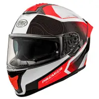 Premier EVOLUTION DK 2 BM full face helmet in White Red Black fiber