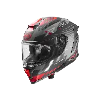 Premier HYPER XR92BM 22.06 Fiber Full Face Helmet Grey Black Red