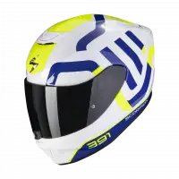 Full-face helmet Scorpion EXO 391 AROK White Blue Neon Yellow