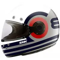 SMK RETRO RANKO full face helmet White Blue Grey