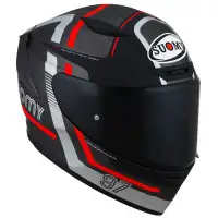 Suomy Track-1 NINETY SEVEN MATT E06 Red Grey Gunmetal Fiber Full-face Helmet