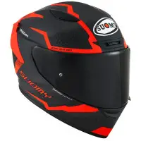 Suomy Track-1 REACTION MATT E06 Anthracite Red Fiber Full Face Helmet