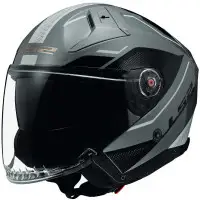 LS2 Jet helmet OF603 INFINITY II VEYRON in fiber Glossy gray white ECE 22-06
