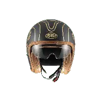 Premier Vintage Platinum ED jet helmet. CARBON FR GOLD CHROMED BM 22.06 Black Gold