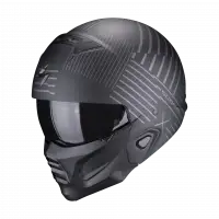 Scorpion EXO COMBAT II MILES jet helmet with detachable chin guard Matte Black Silver