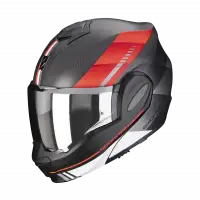 Scorpion EXO TECH EVO CARBON GENUS Modular Helmet in Carbon Matte Black Red