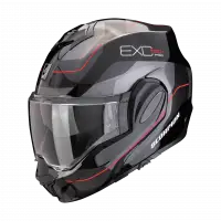 Scorpion EXO TECH EVO PRO COMMUTA modular helmet in fiber Black Silver Red