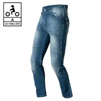 Carburo Motorcycle Jeans TORIN CE Certified with Aramid Fiber Blue Super Stone