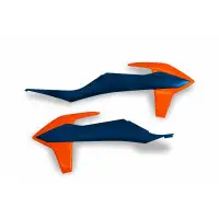 UFO Radiator Manifolds for KTM Blue Orange