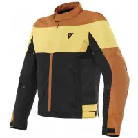 Dainese Elettrica Air motorcycle jacket Black Brown leather Yellow