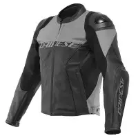 Dainese Racing 4 Leather Jacket Perforated Gray