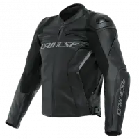 Dainese Racing 4 Perforated Black Black Leather Motorcycle Jacket