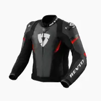 Rev'it Control Black Neon Red leather motorcycle jacket