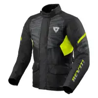 Rev'it Duke H2O motorcycle jacket Black Neon Yellow