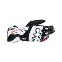 Motorcycle gloves leather Alpinestars GP PRO V4 Black White