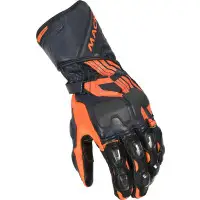 Macna Power track Black Orange Dark Blue motorcycle racing leather gloves