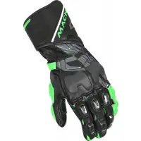 Macna Power track Black Green Dark Gray motorcycle racing leather gloves