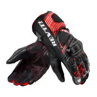 Rev'it Apex Racing Leather Gloves Red Fluo Black