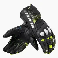 Rev'it Control Black Yellow Neon Motorcycle Leather Gloves