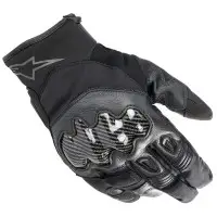 Alpinestars SMX-1 WATERPROOF leather motorcycle gloves Black Black